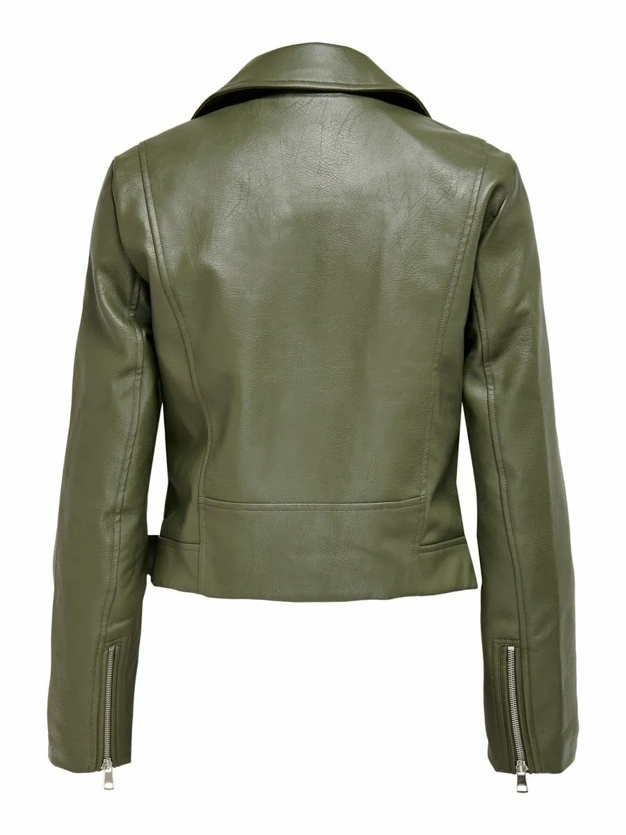 ONLY Onlvera giacca biker ecopelle nera cerniera