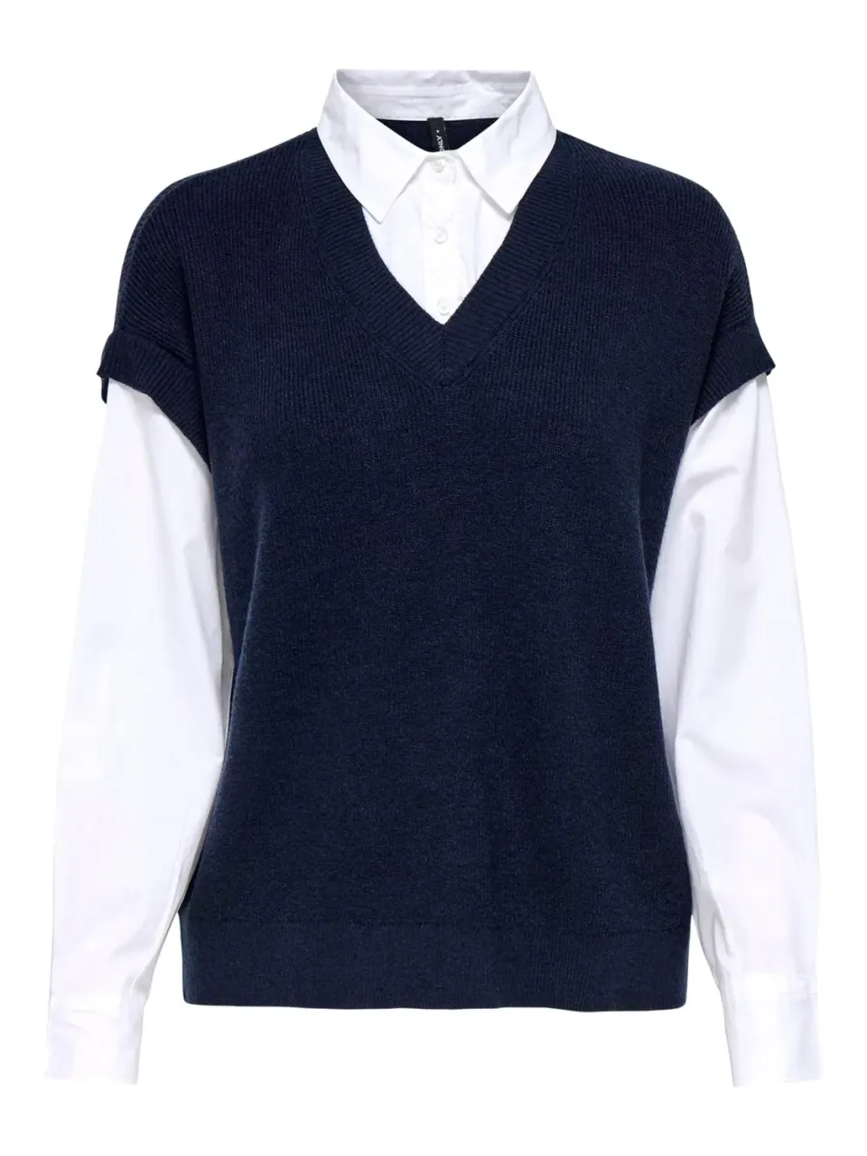 ONLY Onlpayson LS Polo Mix Vest Knt gilet donna S