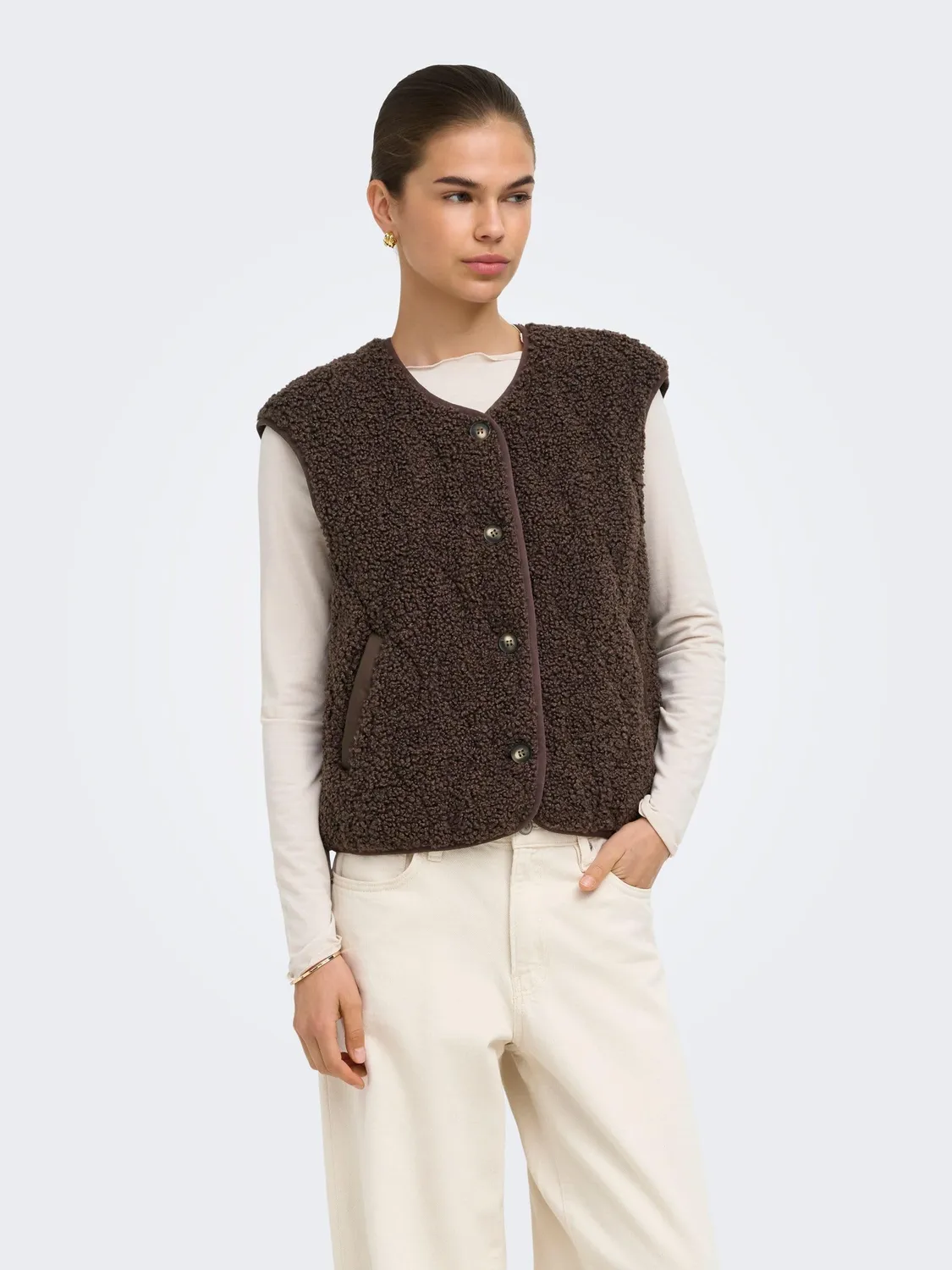 ONLY Onlines cappotto teddy taglia S marrone