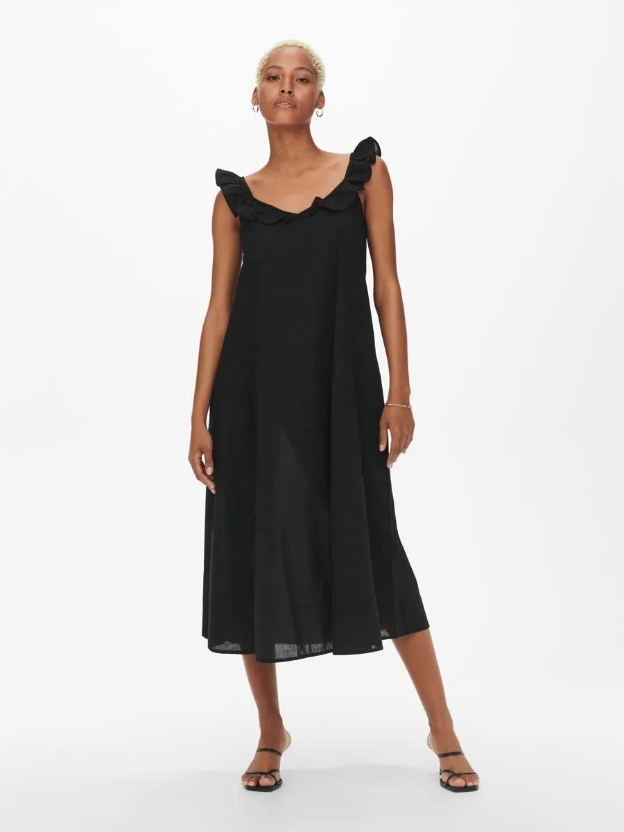 ONLY Onlallie Life Vestito Donna Lungo con Bretelle