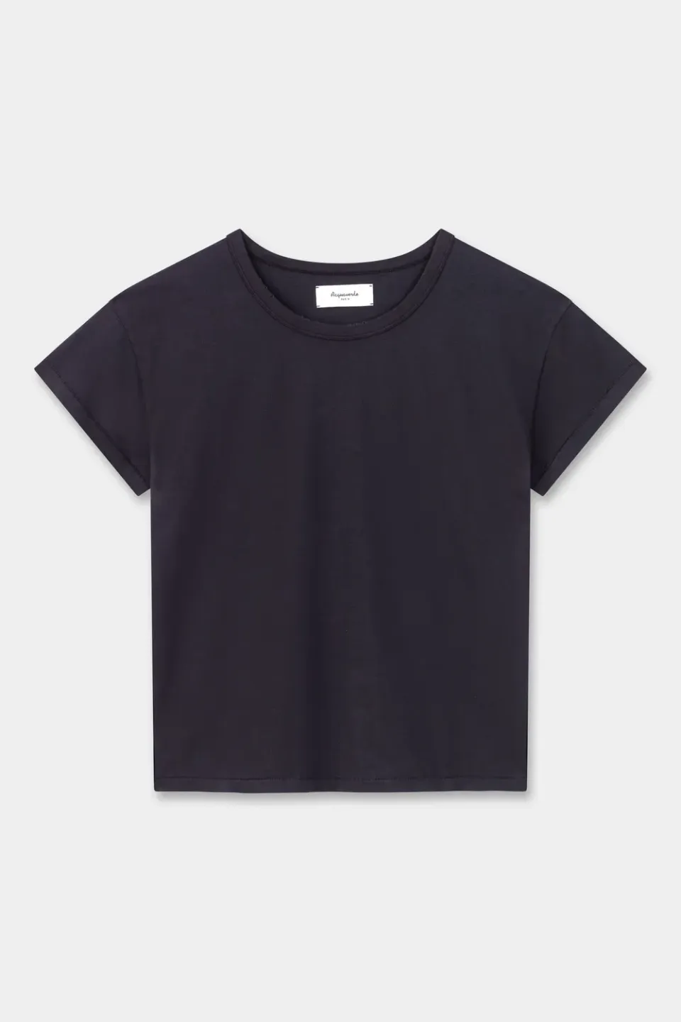 Acquaverde T-shirt Lunga Effetto Usato Nera Cotone