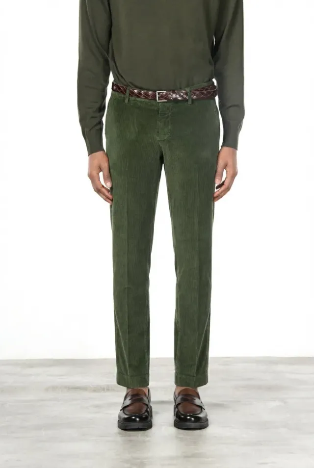 Mason's Milano pantalone chino verde bosco velluto 500 righe