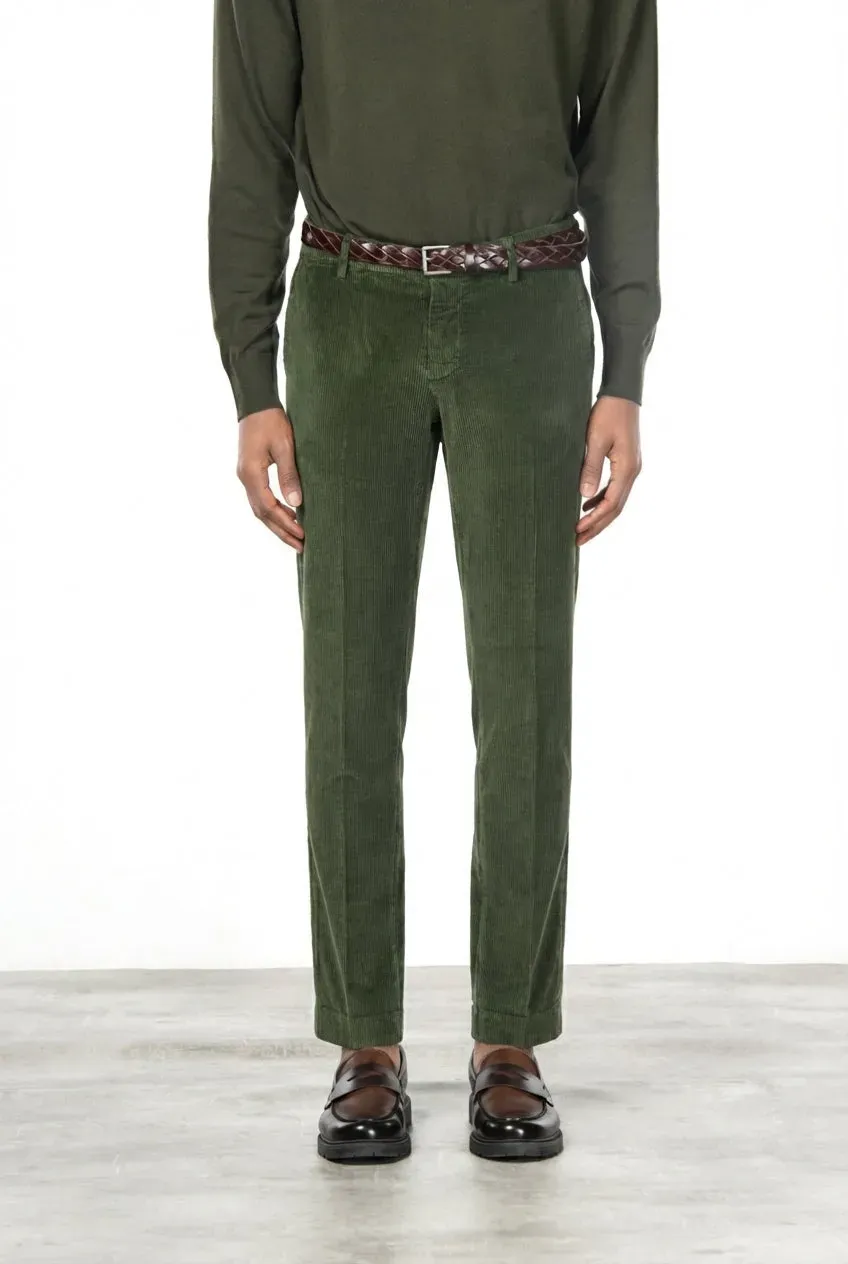 Mason's Milano pantalone chino verde bosco velluto 500 righe