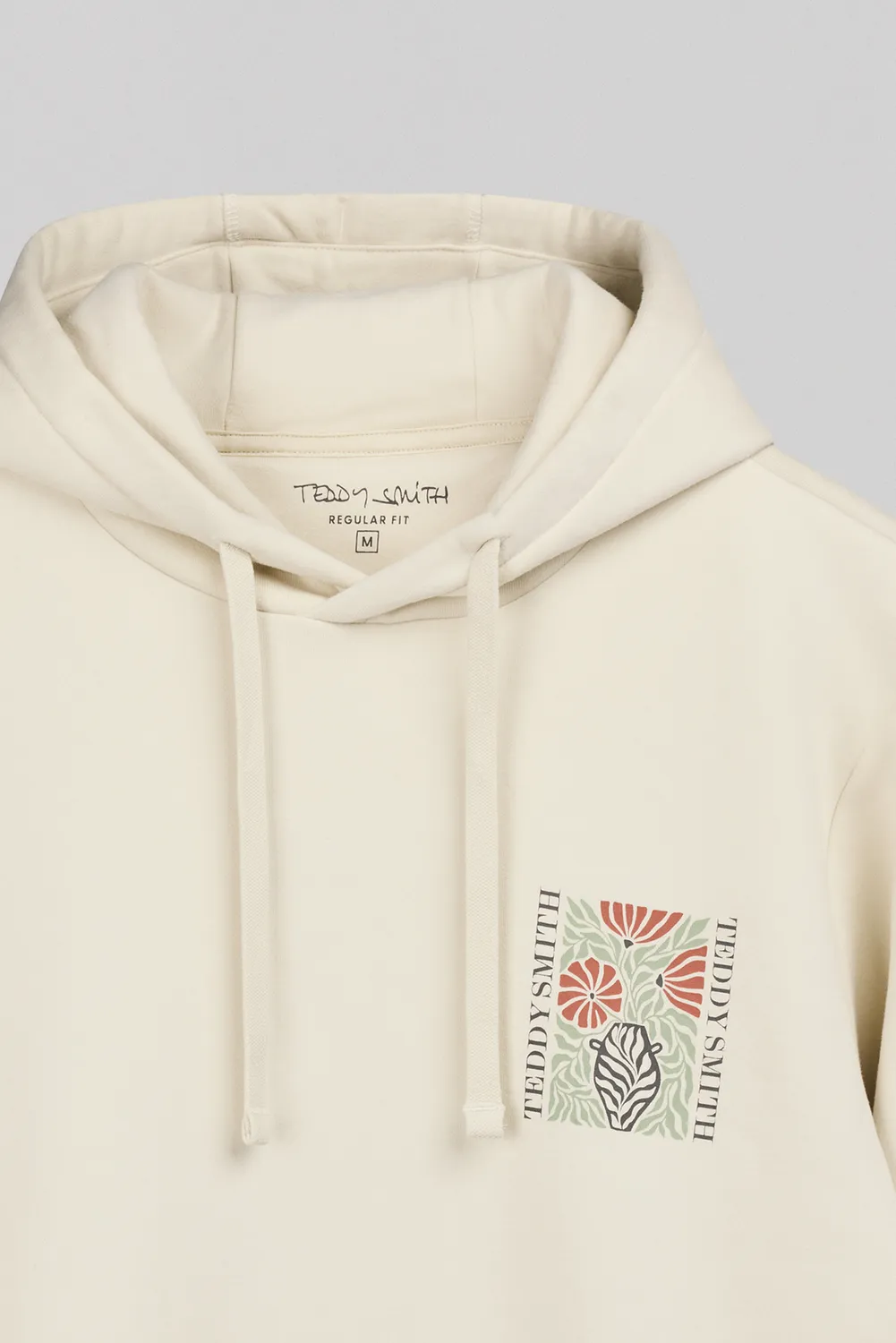 Teddy Smith S-Panorama Hood felpa cappuccio crema garzata