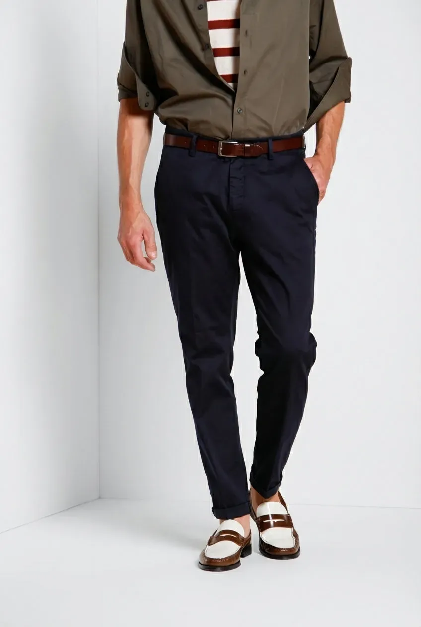 Mason's Osaka pantalone chino uomo carrot blu notte
