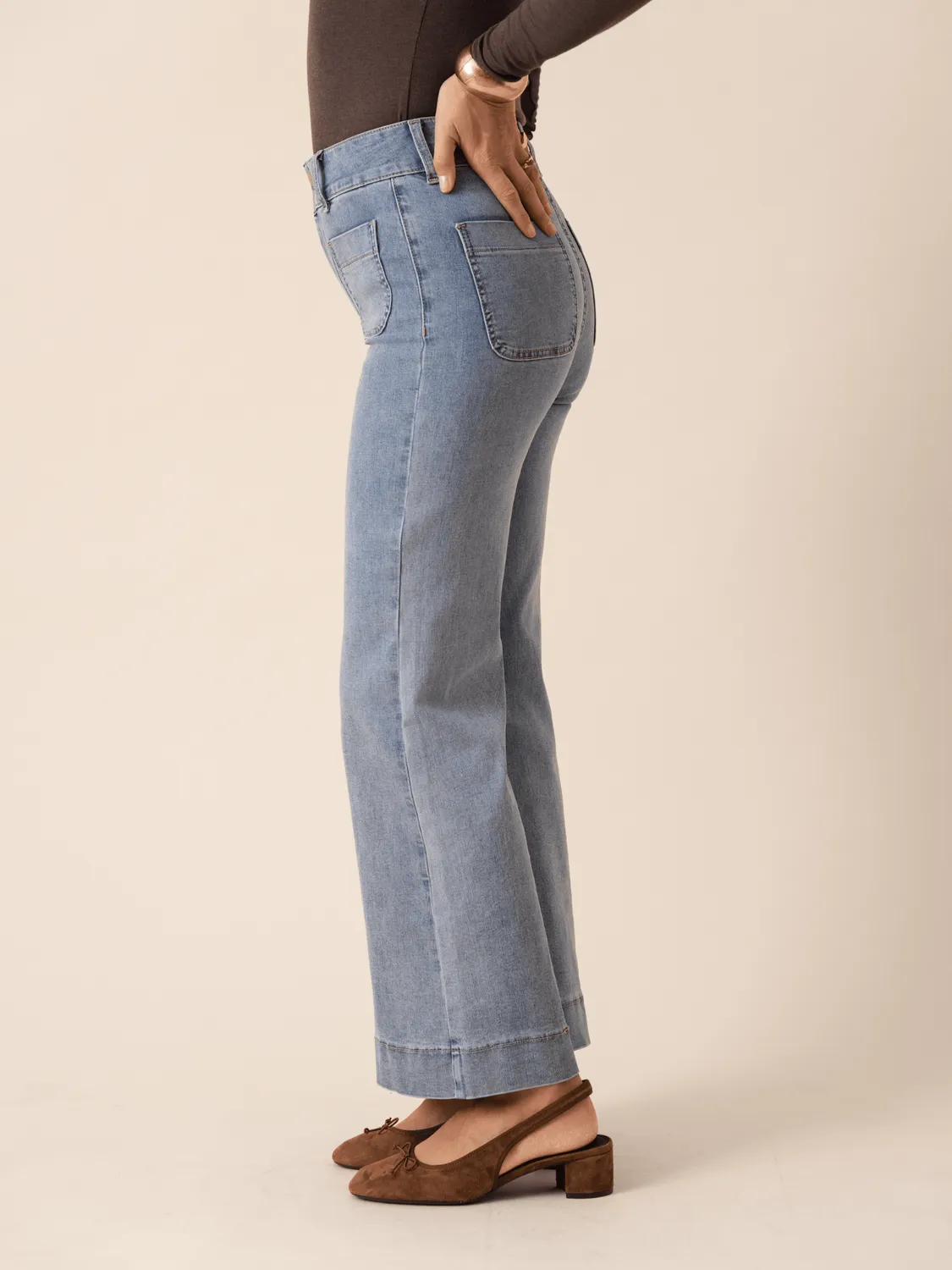 Oraije Elenette jeans flare blu medio chiaro