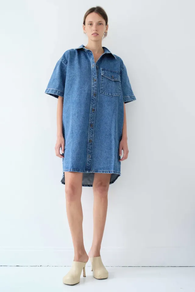 acquaverde Alix abito camicia jeans vintage ampio