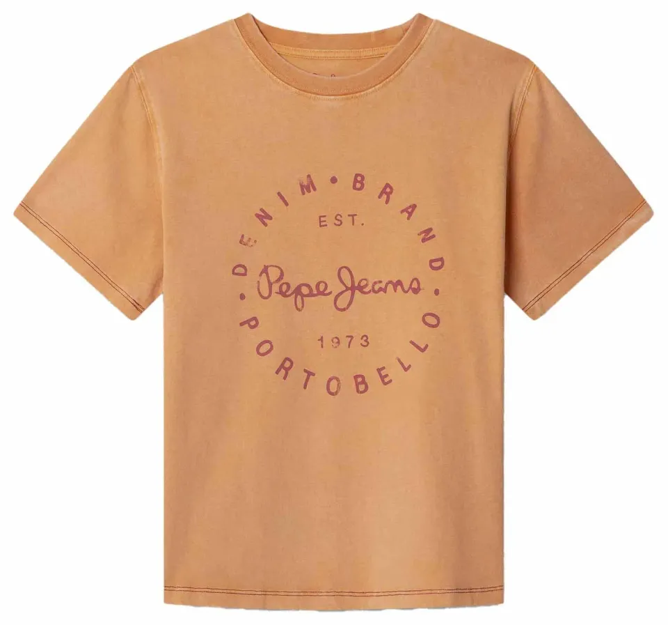 Pepe Jeans Wallace t-shirt bambino 10 anni arancione lavato
