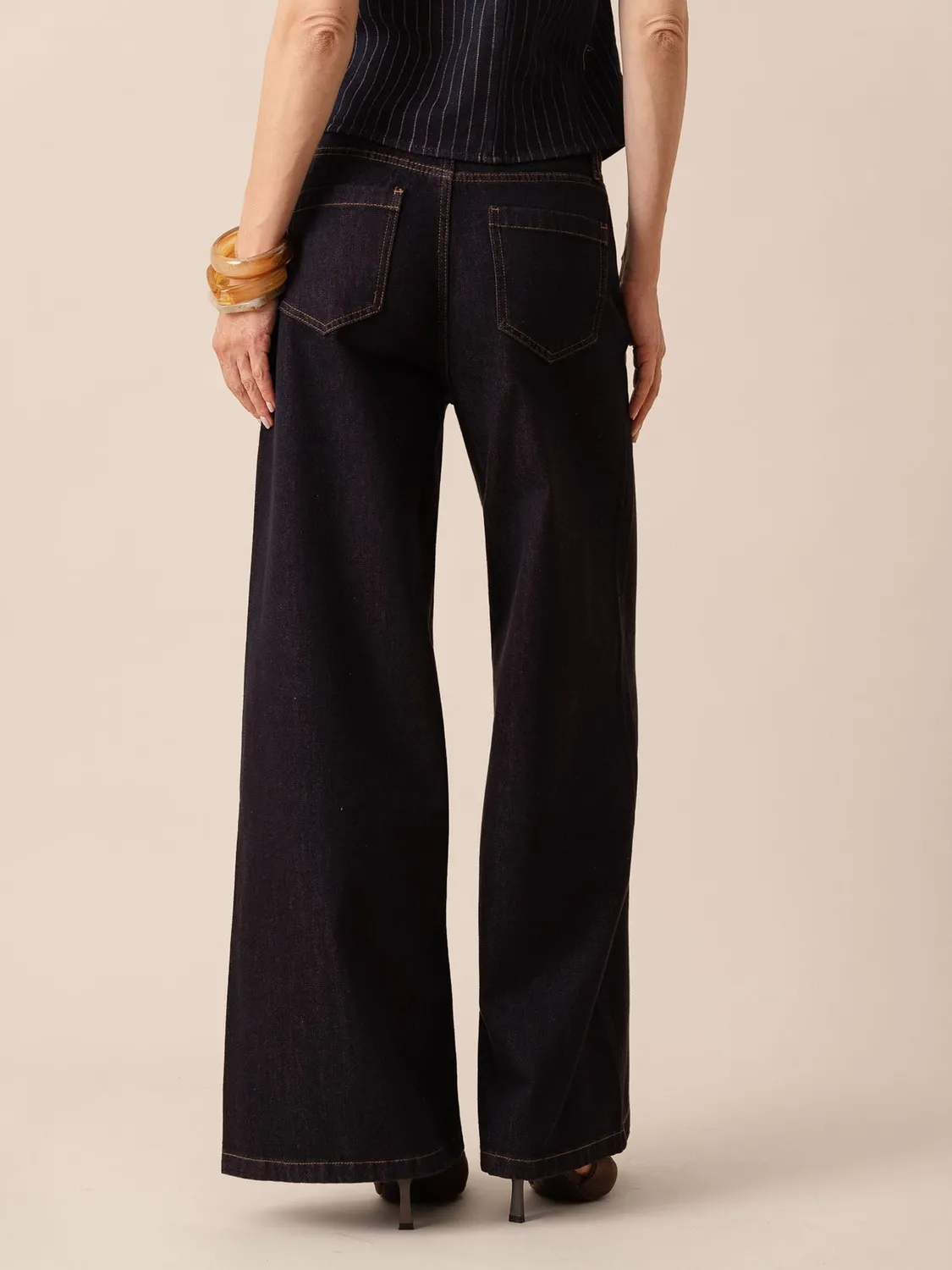 Oraije Giovani jeans palazzo grezzo gamba larga