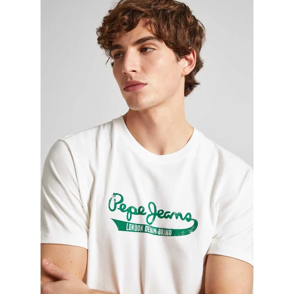Pepe Jeans Claude t-shirt uomo logo cotone bianca