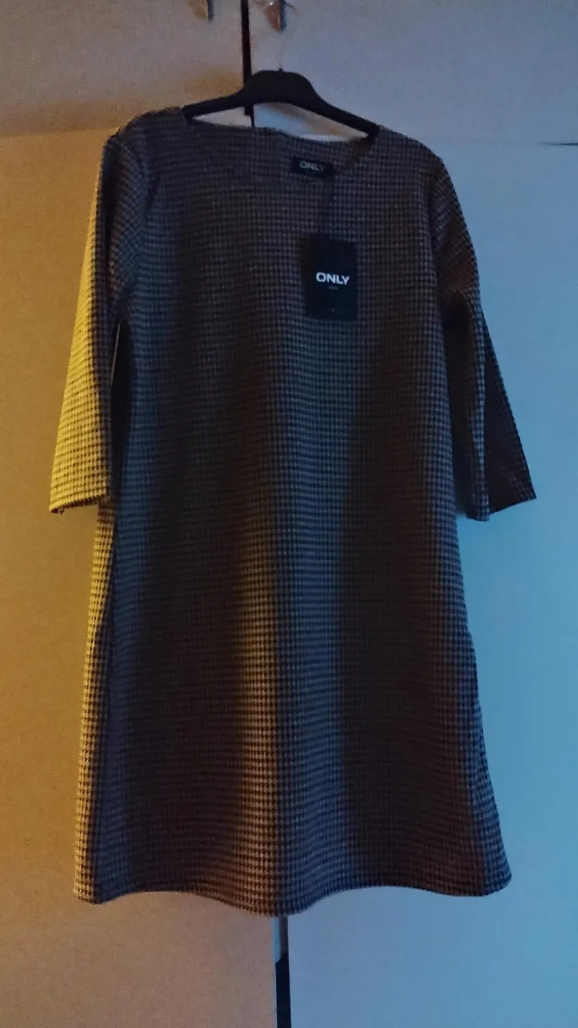 Only Brilliant vestito donna a-line quadri maniche 3/4