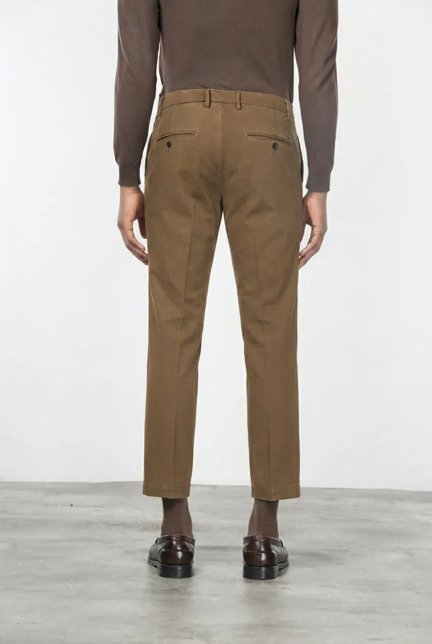 Mason's Milano pantalone chino tortora gabardina stretch
