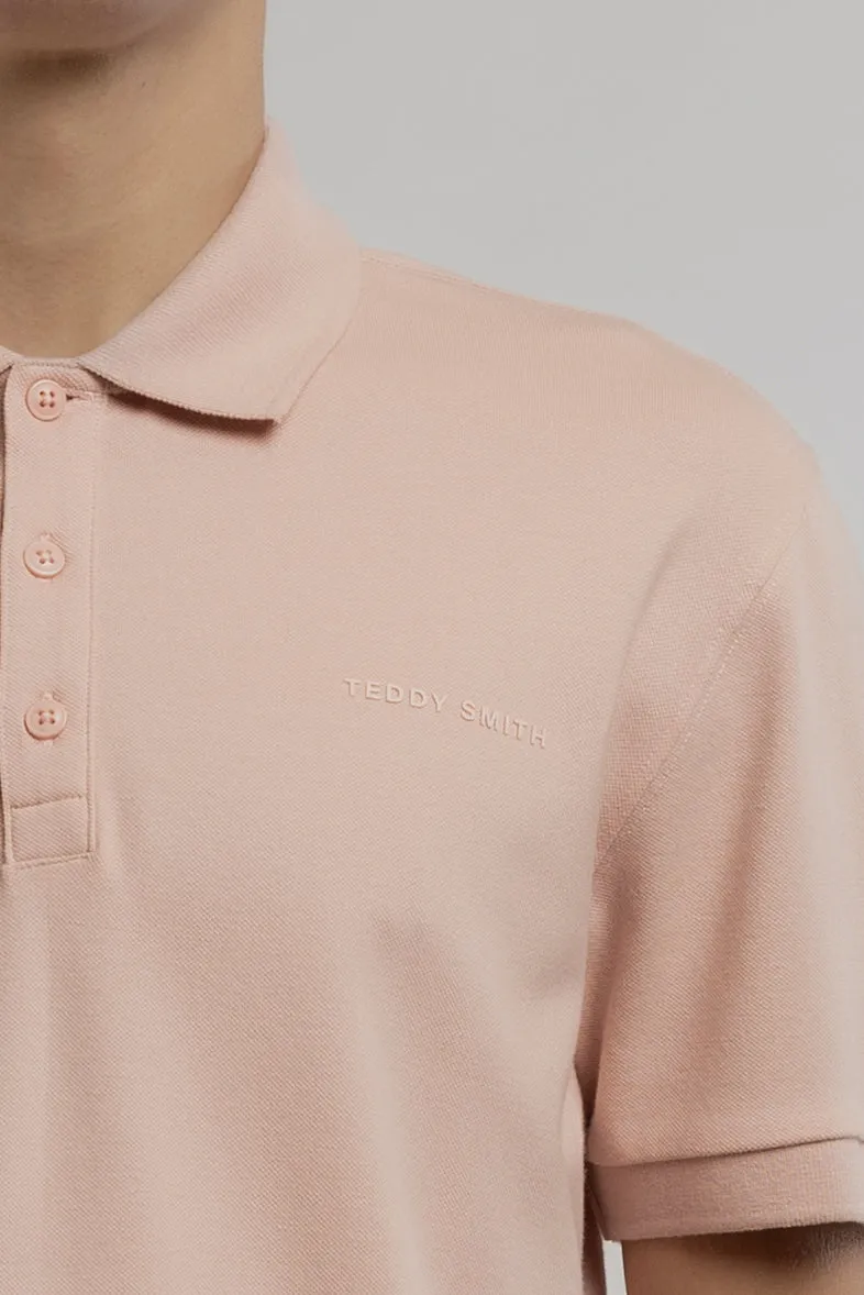 Teddy Smith P-Alban polo uomo rosa pastel piqué