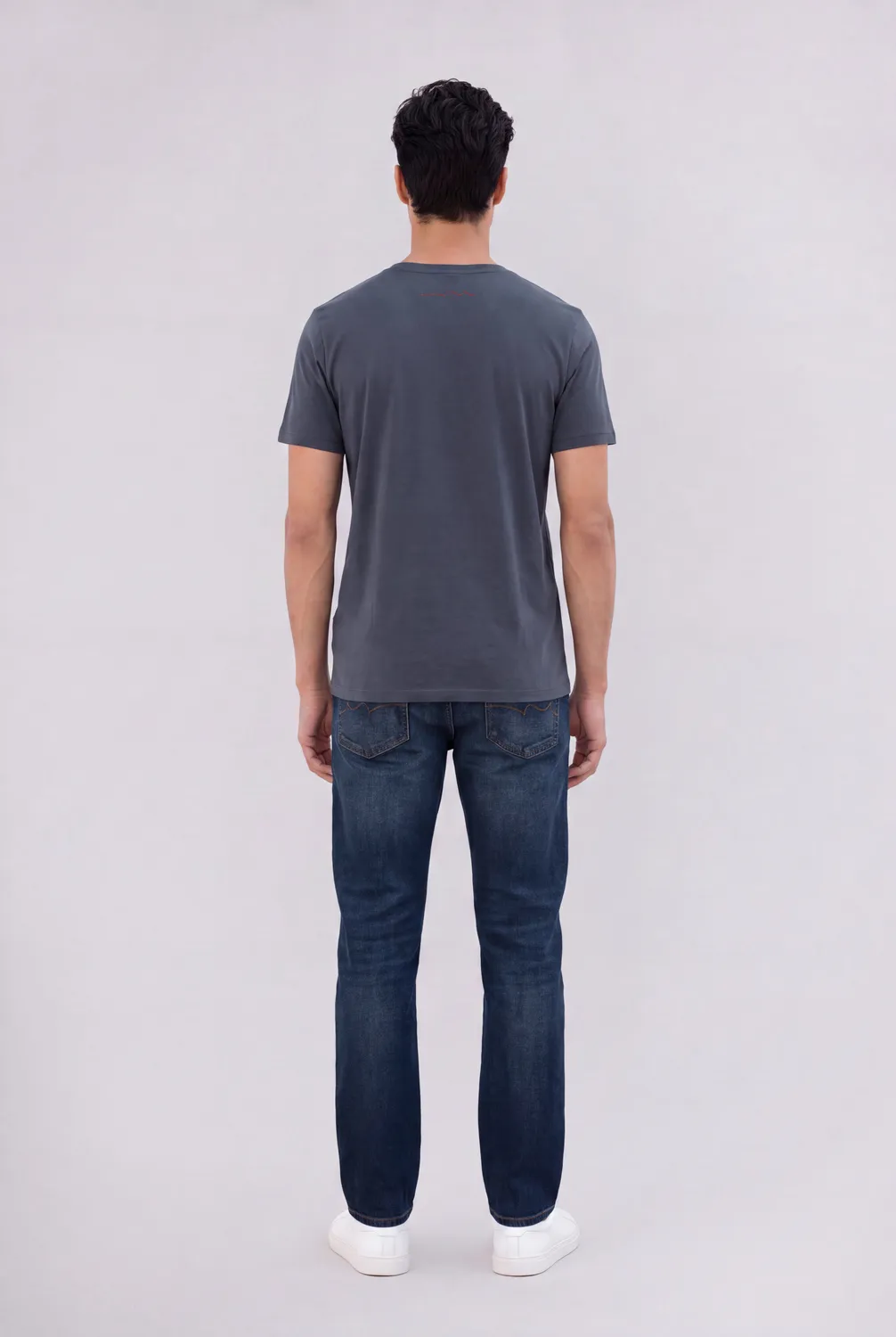 Teddy Smith Tawax 2 T-Shirt Uomo Scollo V Grigio Meteore Elastic