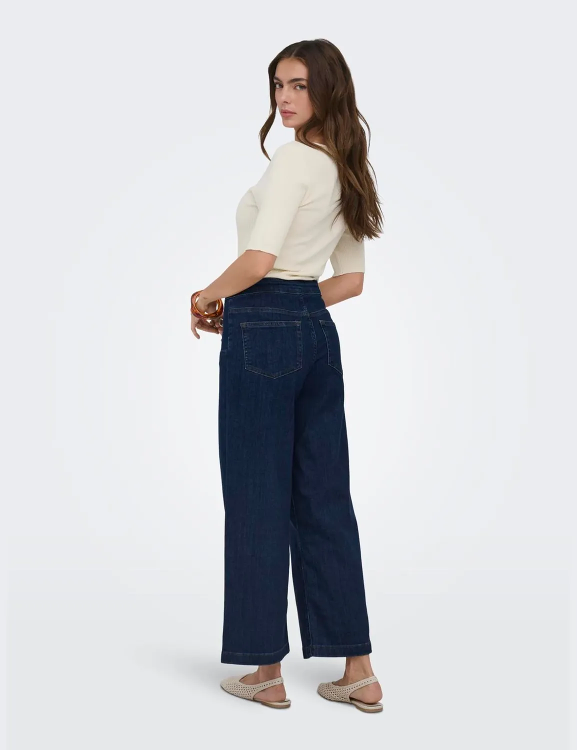 ONLY Onlnew Madison Wide Crop Jeans Donna M blu