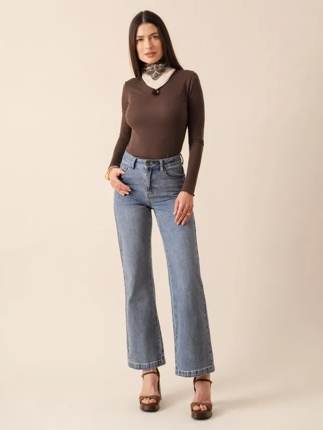 Oraije Mona jeans dritto blu vintage