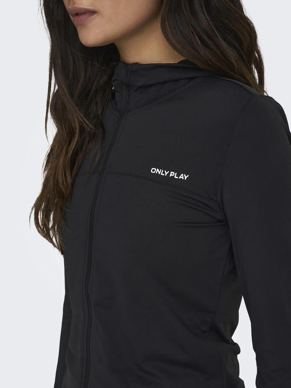 Only Play Onpmila top donna zip nero manica lunga