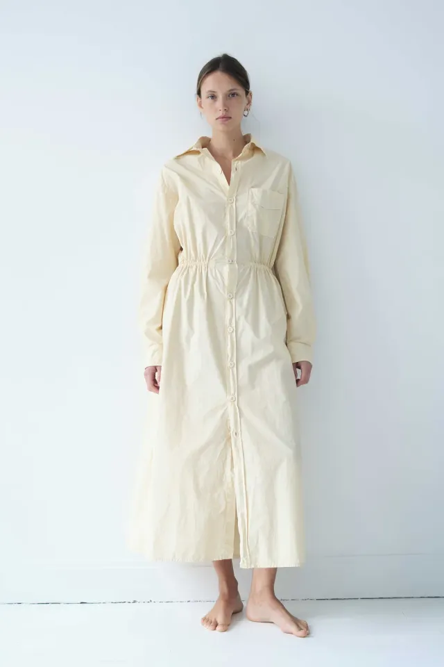 Acquaverde Bella Abito Giallo Mais Gabardine Lunga