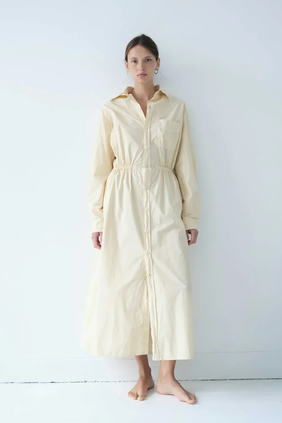 Acquaverde Bella Abito Giallo Mais Gabardine Lunga