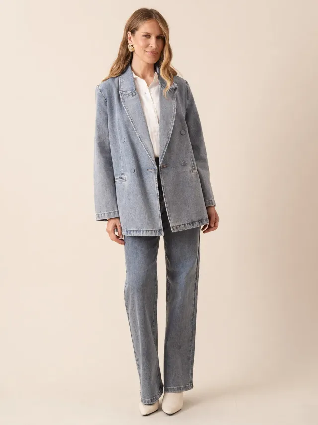 Oraije Waverly blazer oversize jeans blu vintage