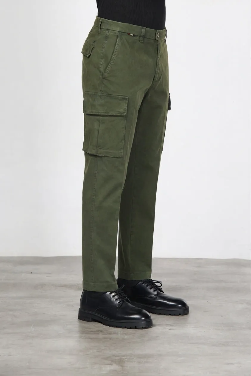 Mason's Chile pantalone cargo uomo verde carrot fit