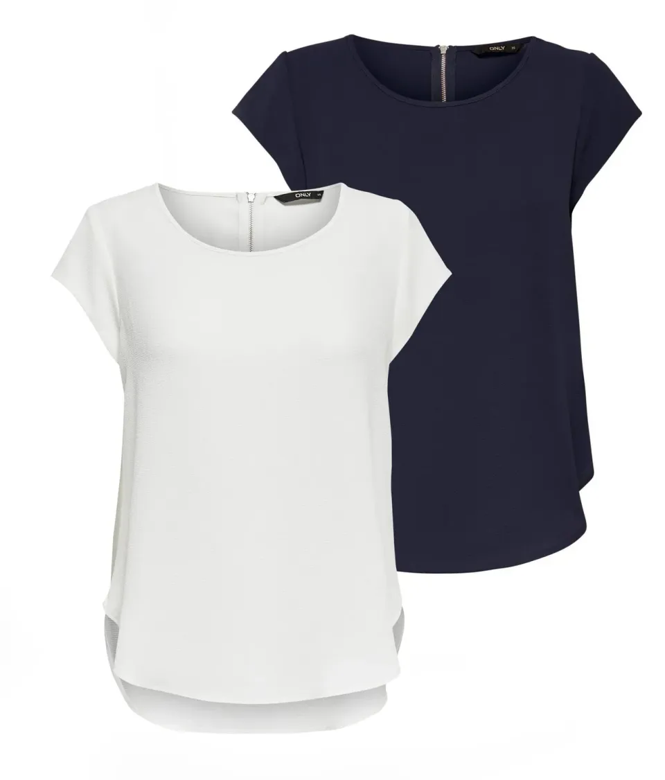 ONLY Onlvic Top Donna Fluido con Zip