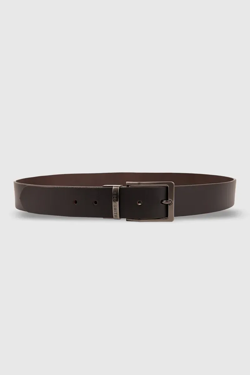 Teddy Smith C-Orwin cintura pelle reversibile nero marrone