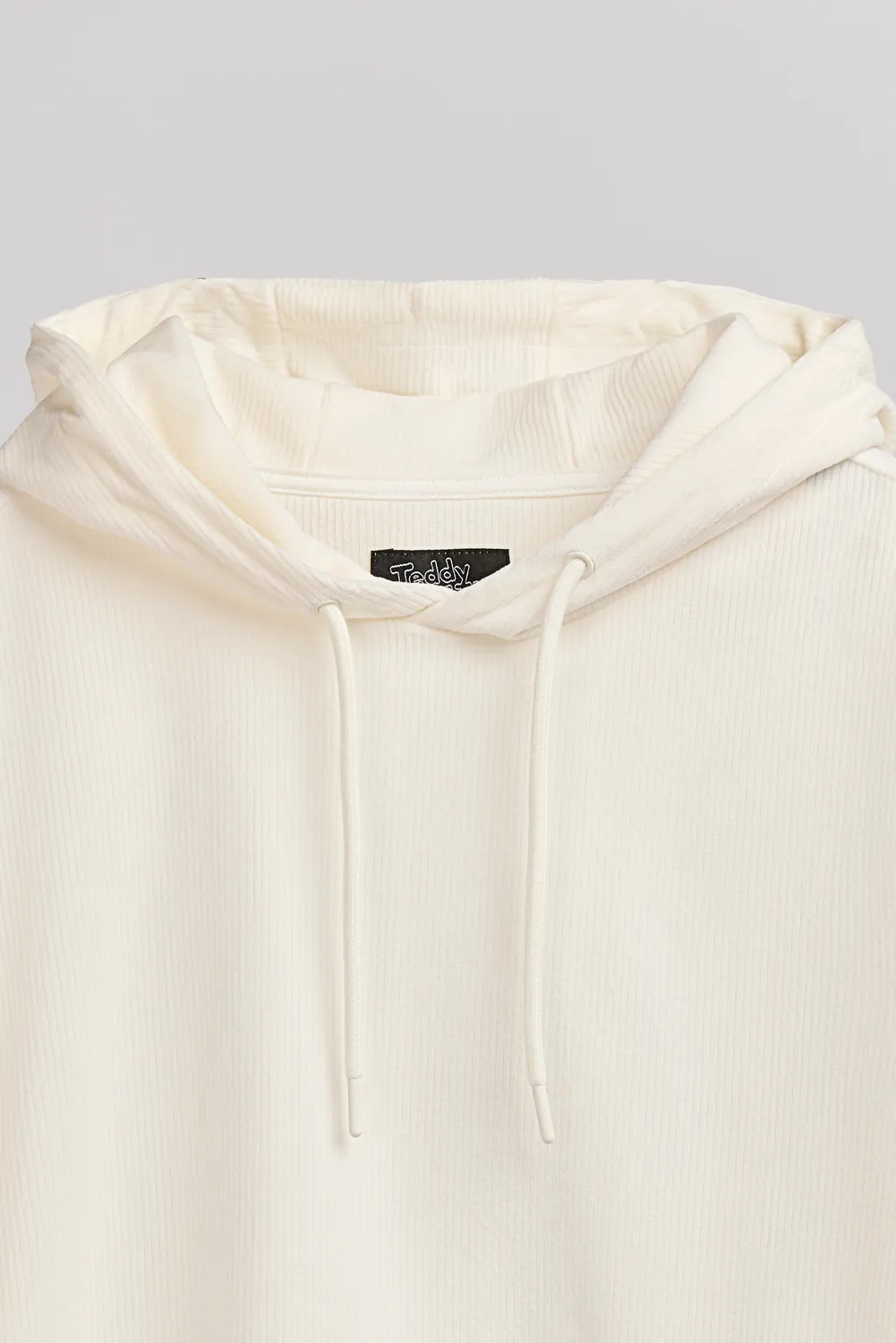 Teddy Smith S-Velt Hoody felpa donna bianca velluto cropped
