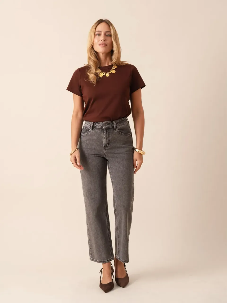 Oraije Solange jeans dritti grigio