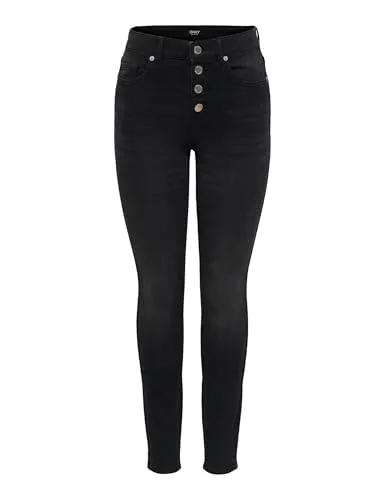 ONLY Onlhush Skinny Button Fly DNM jeans L32 lavaggio medio