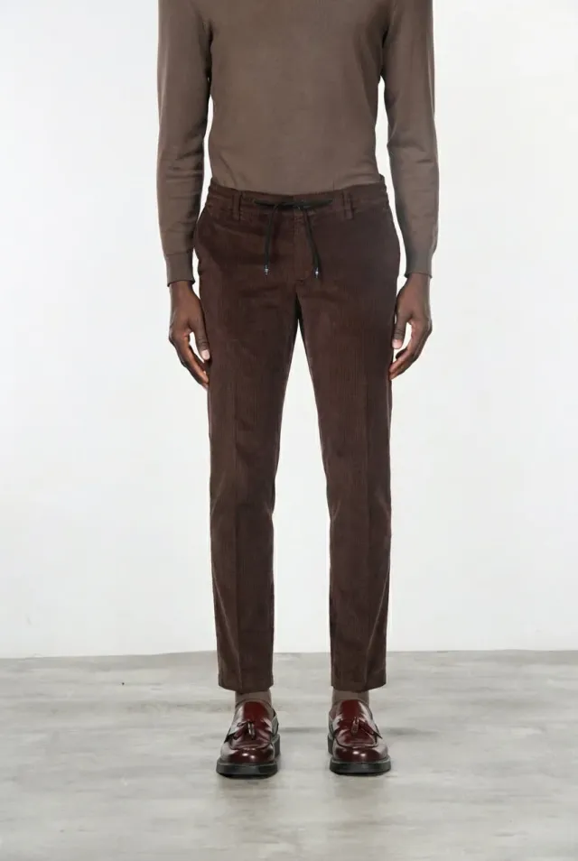 Mason's Milano Jogger chino uomo vinaccia velluto slim