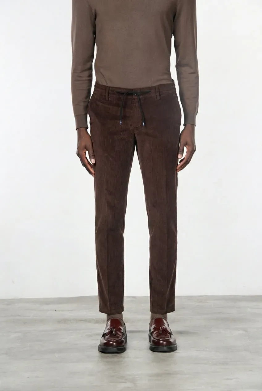 Mason's Milano Jogger chino uomo vinaccia velluto slim