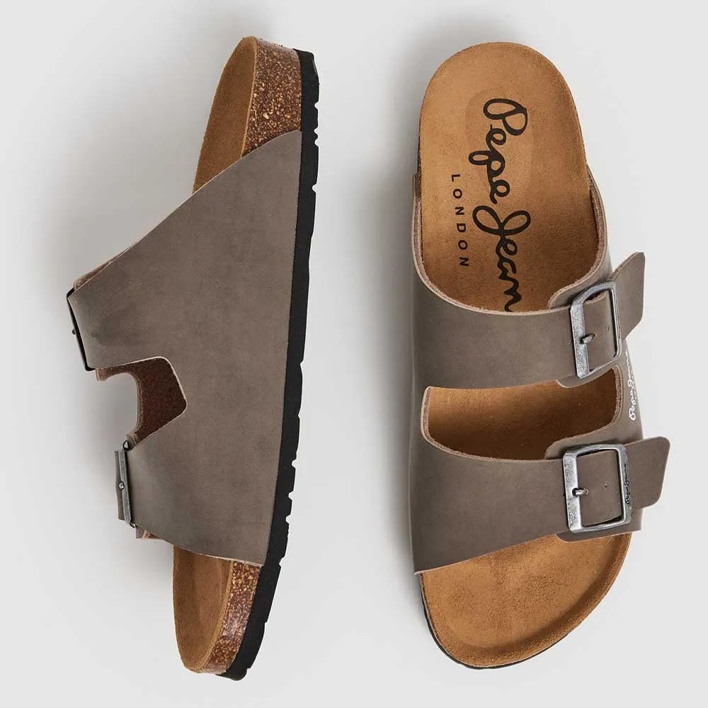 Pepe Jeans Bio Double Velour sandali uomo neri 43 EU sughero