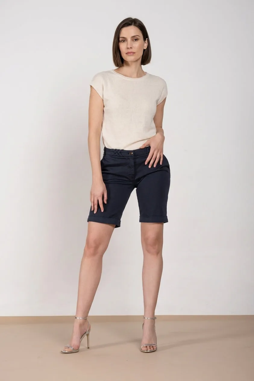 Mason's New York bermuda chino donna blu notte slim