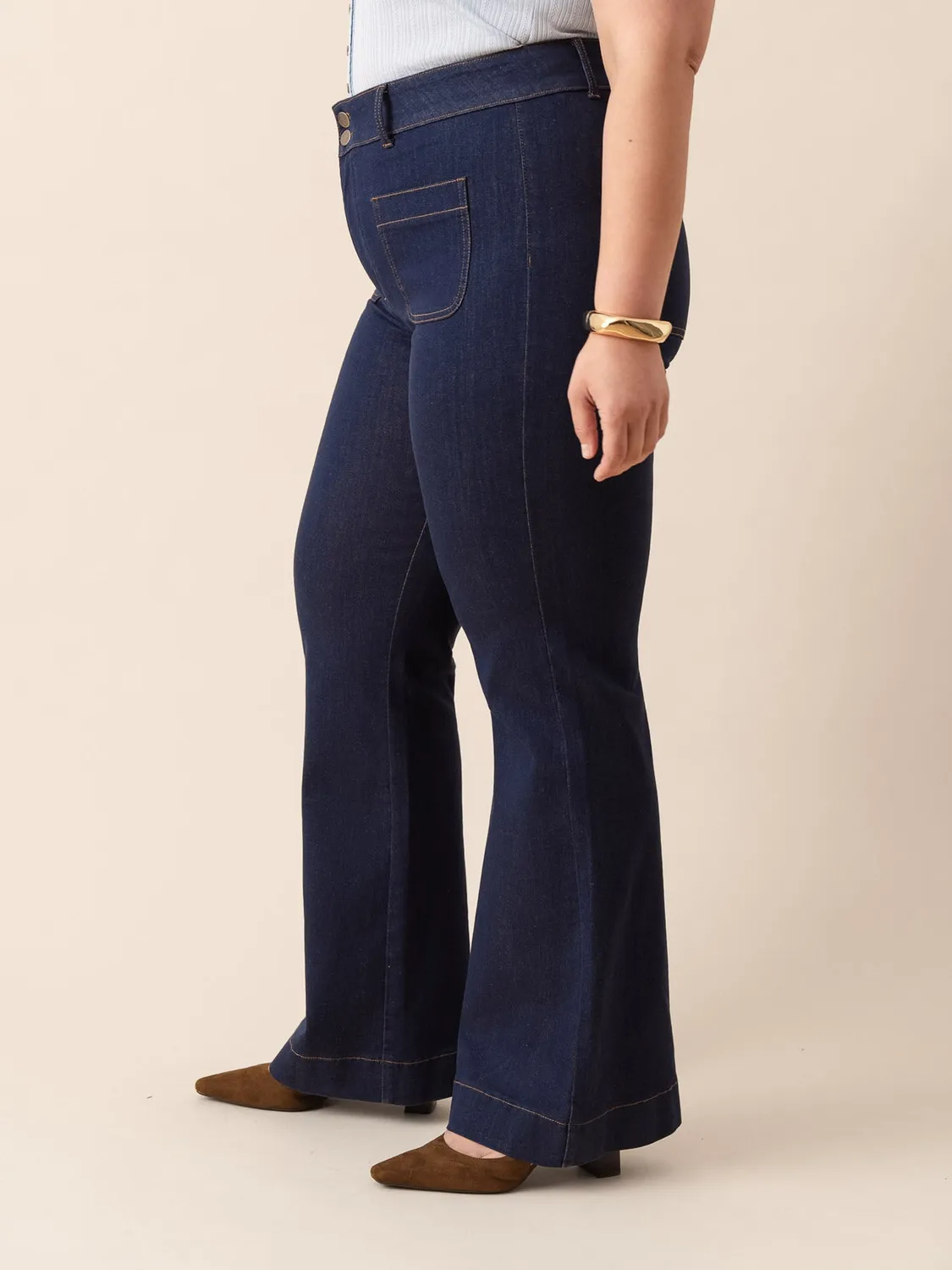 Oraije Elena jeans flare grezzo
