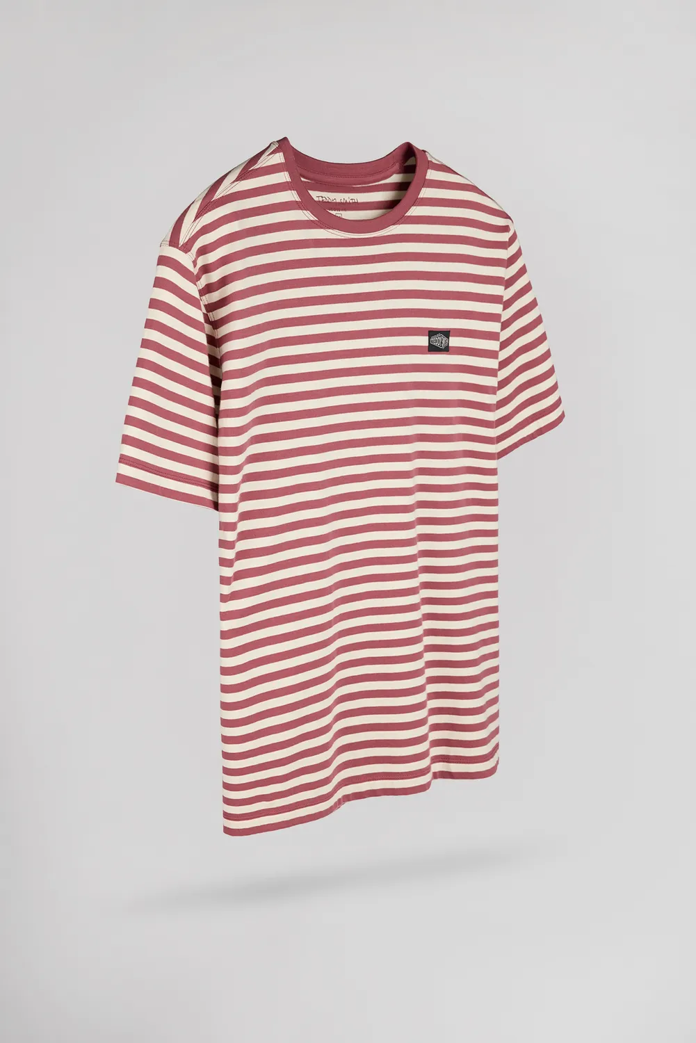 Teddy Smith T-Stry MC t-shirt righe lampone uomo