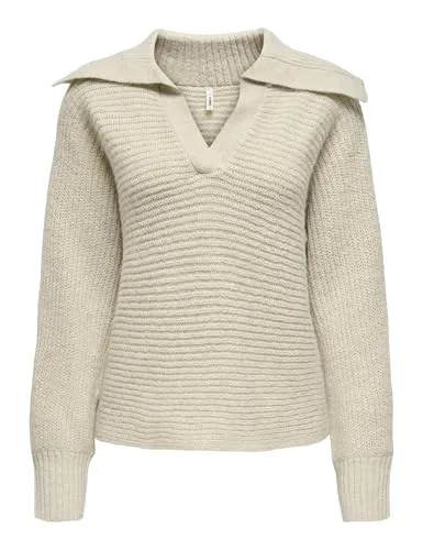 ONLY Onlmally maglione scollo V beige S