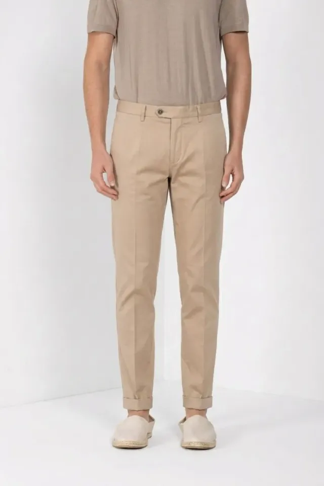 Mason's Torino City chino uomo beige medio raso seta