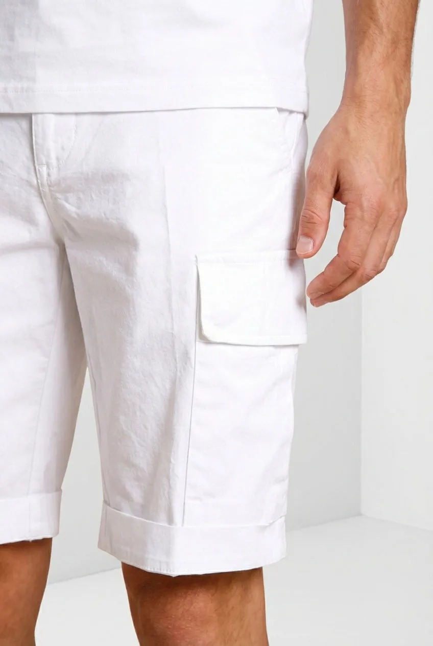 Mason's Chile Bermuda Cargo Uomo Bianco Slim Fit