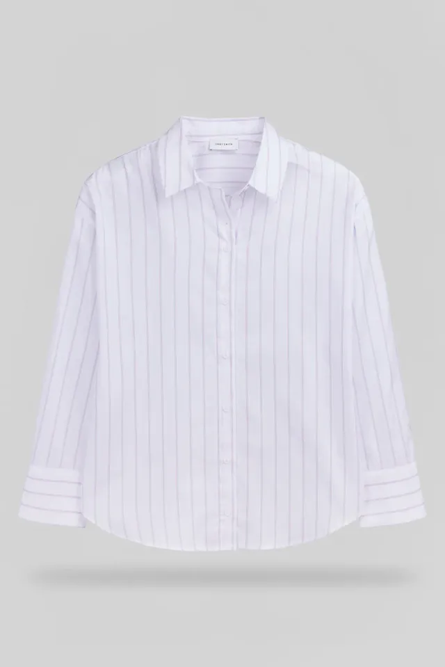 Teddy Smith C-Charlina camicia oversize righe bianche