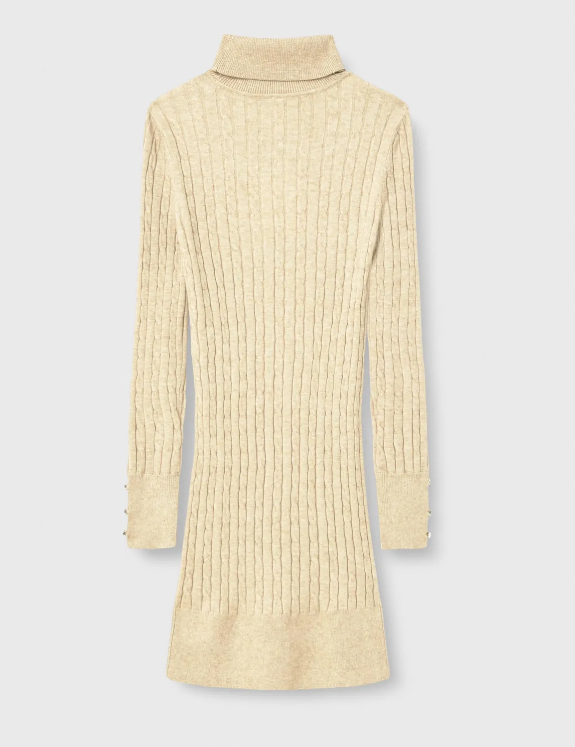 ONLY Onllouis LS Rollneck Cable Dress vestito mocha meringue treccia