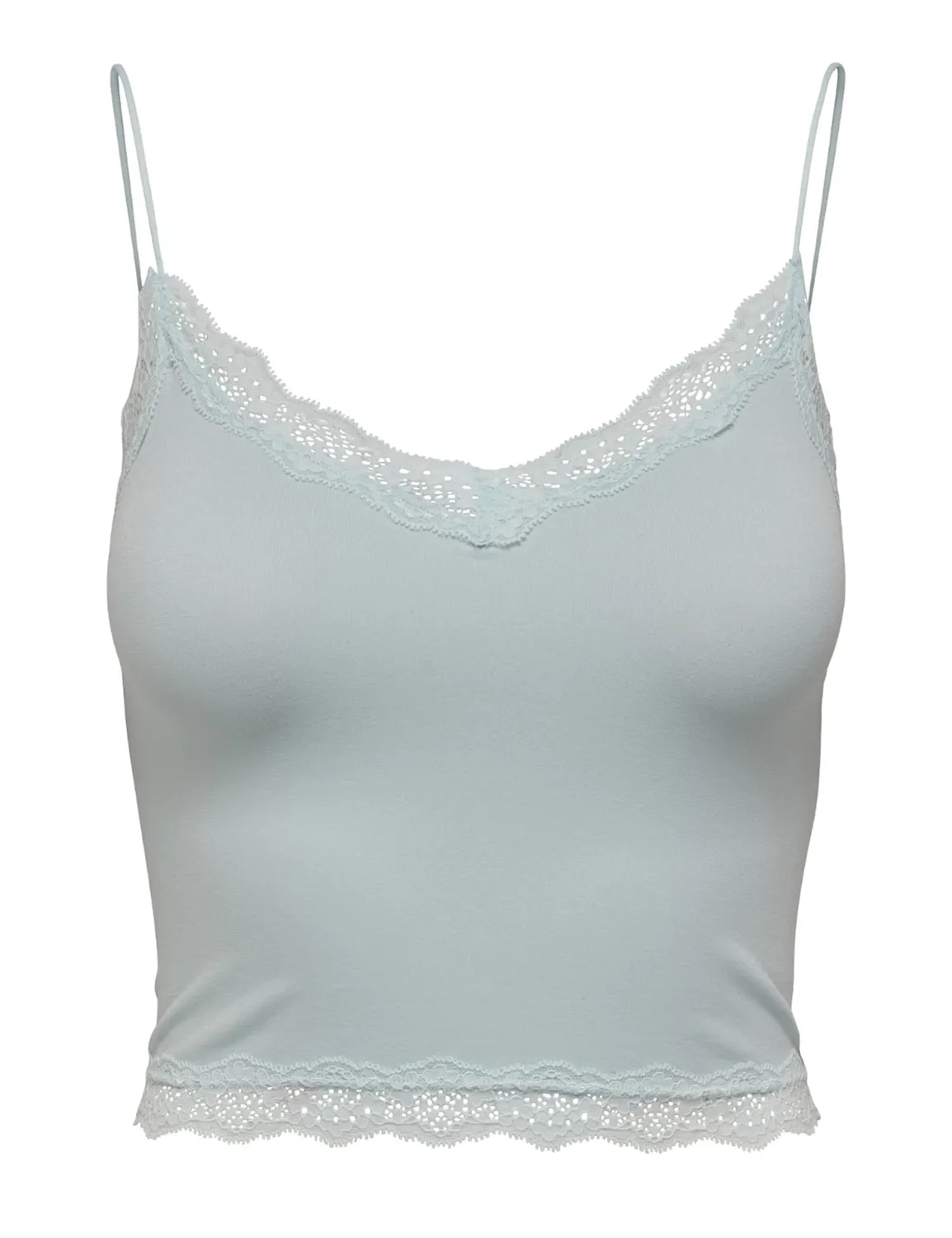 ONLY Onvicky top corto pizzo senza cuciture nero