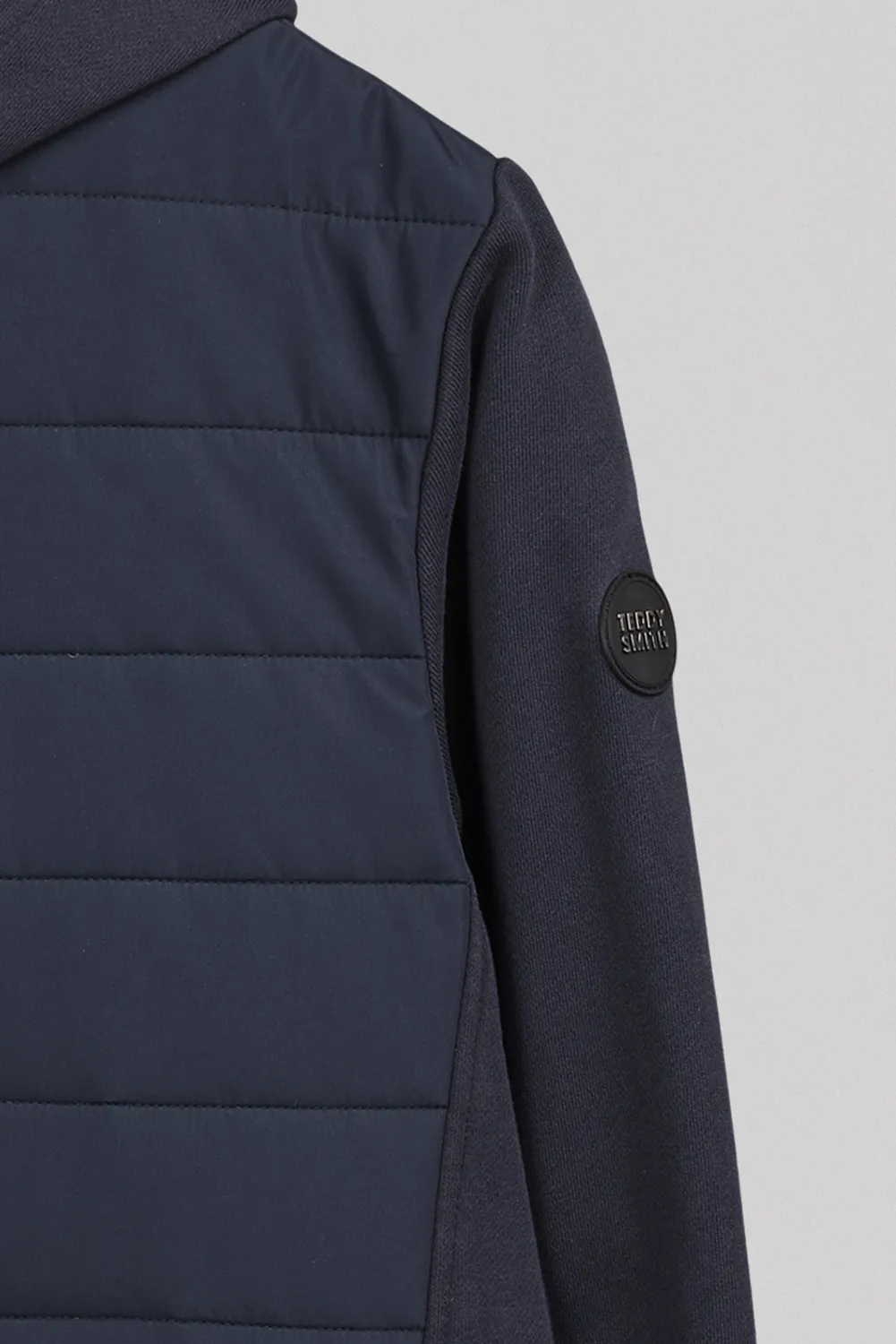 Teddy Smith G-Leon Zip Gilet Uomo con Cappuccio Blu Trapuntato