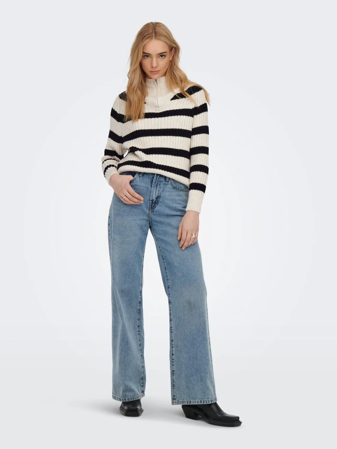 ONLY Onlleise Pullover Donna XL Rigato Cotone