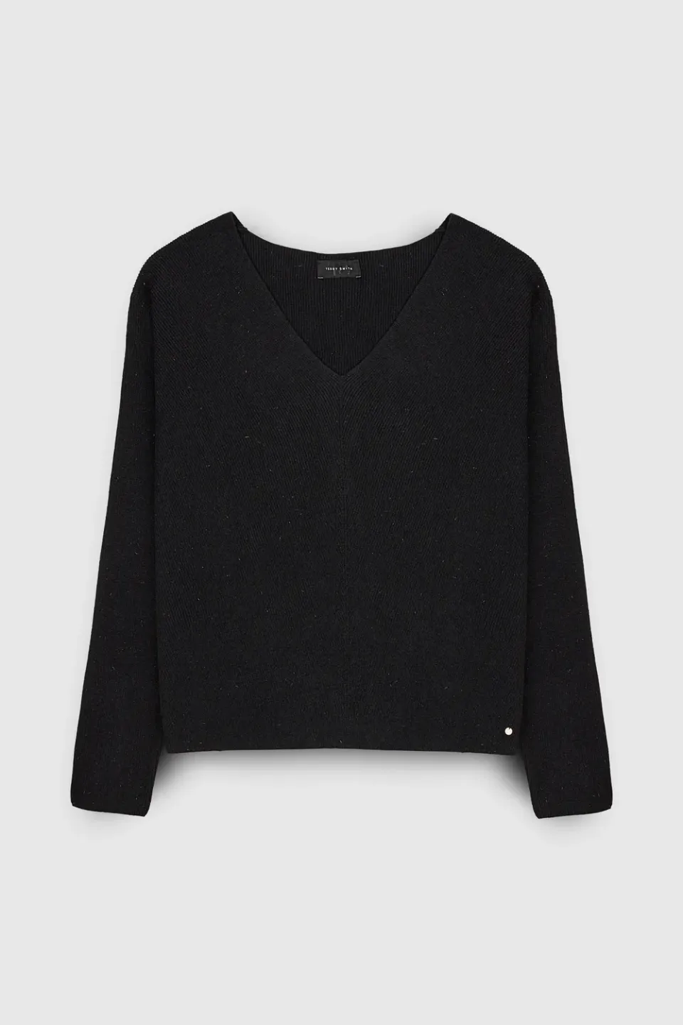 Teddy Smith P-Rita Maglia Scollo V Nera Attillata