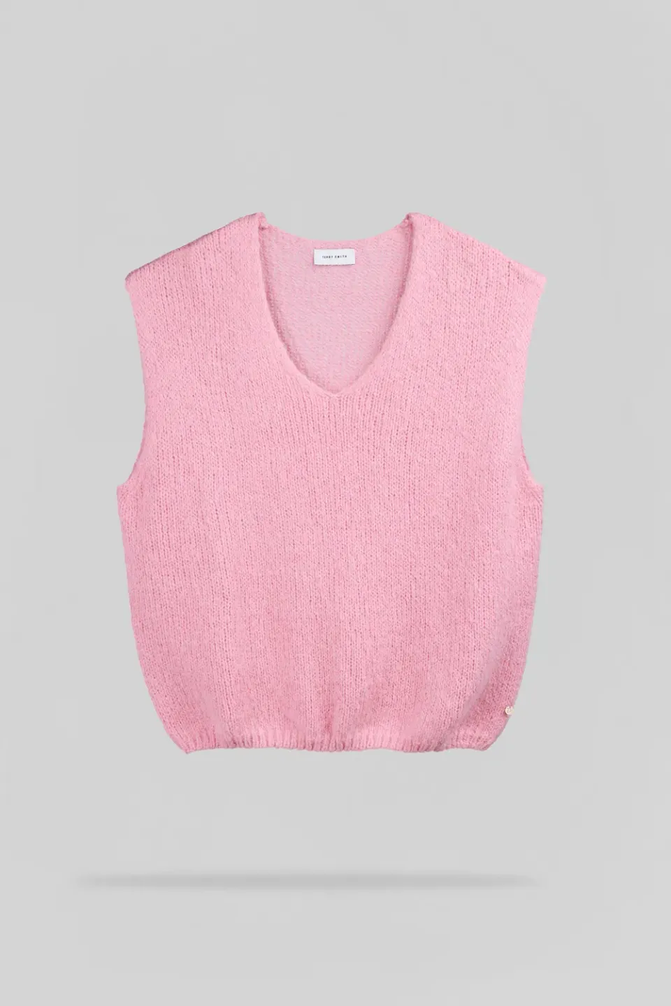 Teddy Smith P-Molia Pull Smanicato Rosa Scollo V
