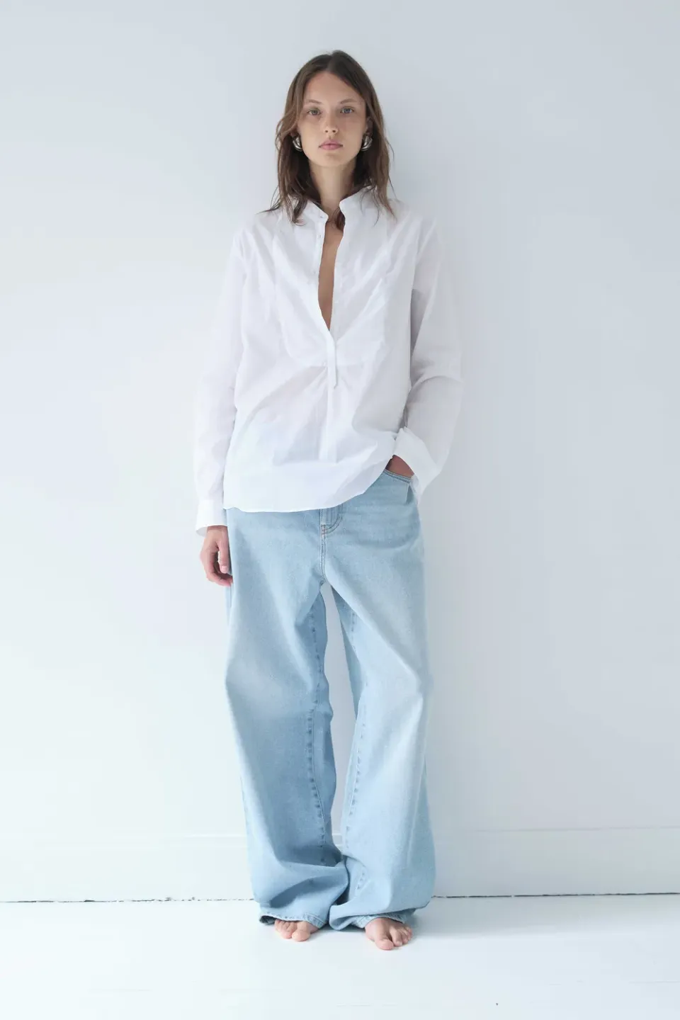Acquaverde Dawn jeans used bleached largo dritto