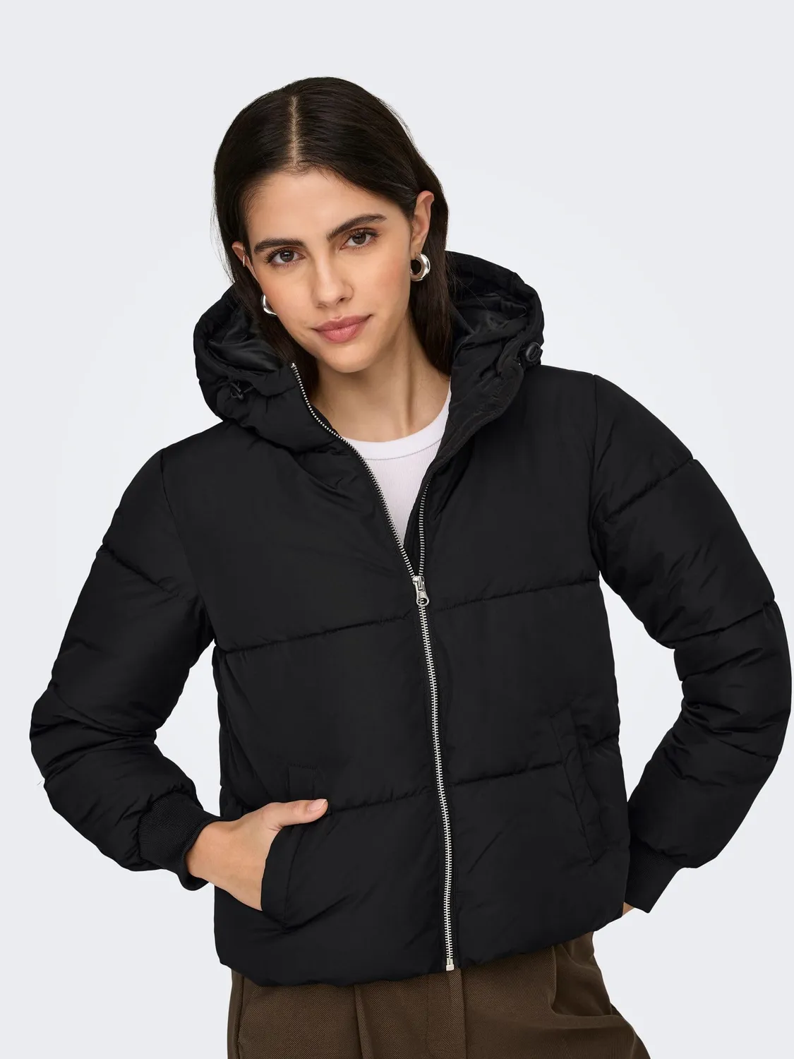 ONLY Newerica giacca corta con cappuccio nera XXL