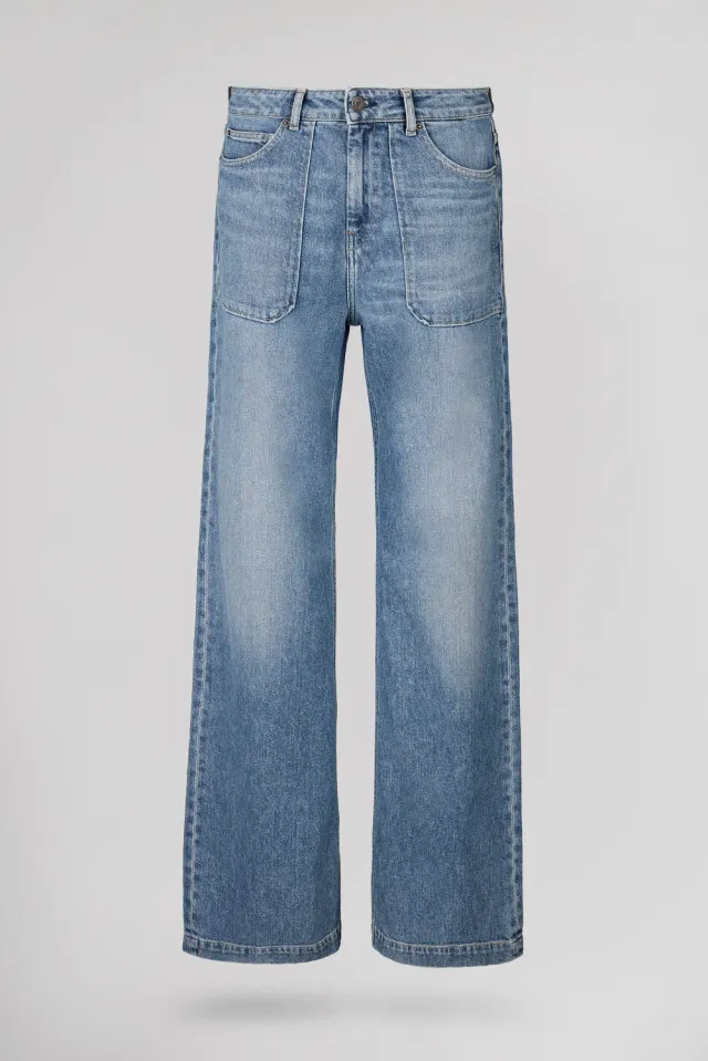Teddy Smith P-Jane Flare jeans donna indigo chiaro lyocell