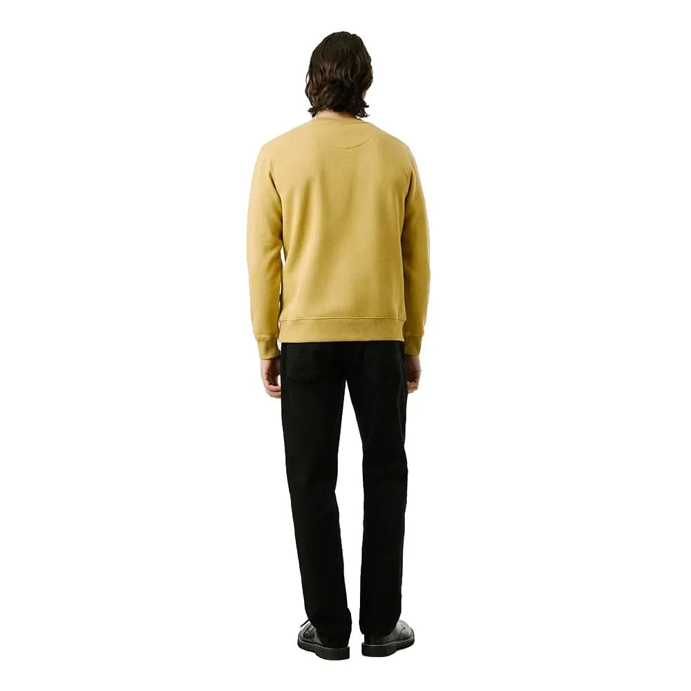 Pepe Jeans Macbeth Plain Crew Felpa Uomo Gialla Logo Grande